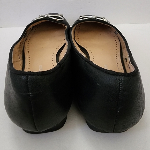 Adrienne Vittadini Womans Midnight Black  Metal Front Bow Ballet Flats, sz 8 - Picture 6 of 10